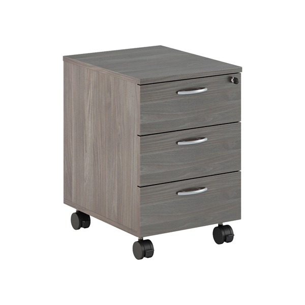 Cassettiera Easy - 3 cassetti - con ruote - 41,8 x 52 x 59,5 cm - frassino toscano