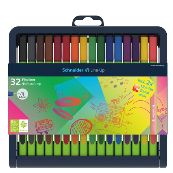 Fineliner Line-Up - punta 0,4mm - colori assortiti - Schneider - astuccio 32 colori Fineliner Line-Up - punta 0,4mm - colori assortiti - Schneider - astuccio 32 colori