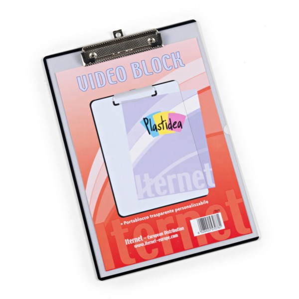 Portablocco in PPL con molla in metallo personalizzabile - A4 - trasparente - Iternet Portablocco in PPL con molla in metallo personalizzabile - A4 - trasparente - Iternet