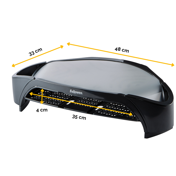 Supporto monitor plus - vaschetta e scomparti - Fellowes Supporto monitor plus - vaschetta e scomparti - Fellowes