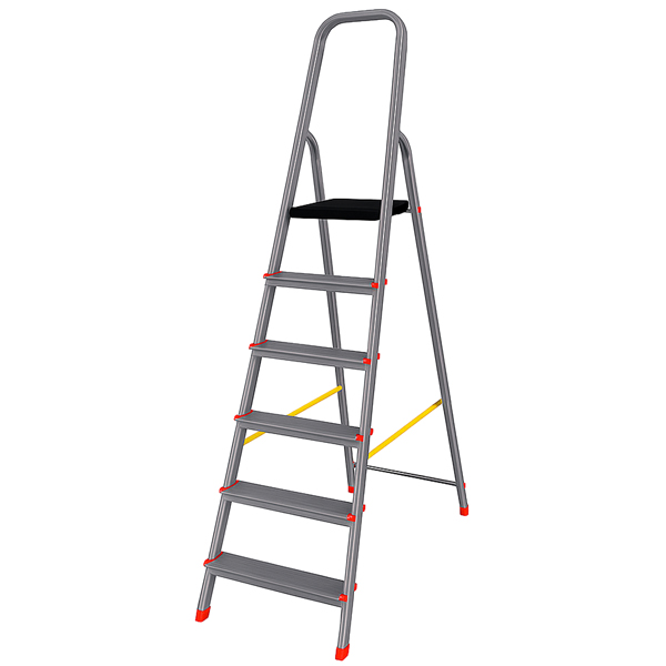 Scala domestica Stella Basic - 6 gradini - alluminio - Marchetti Scala domestica Stella Basic - 6 gradini - alluminio - Marchetti
