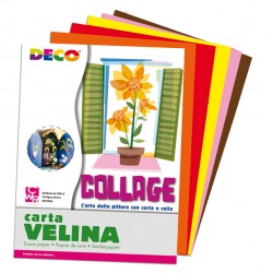 Carta velina - 50 x 76 cm - 20 gr - 5 colori caldi - Deco - busta 25 fogli