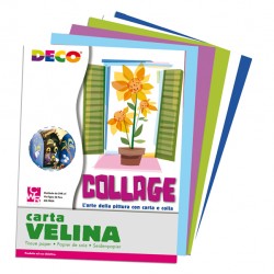 Carta velina - 50 x 76 cm - 20 gr - 5 colori freddi - Deco - busta 25 fogli