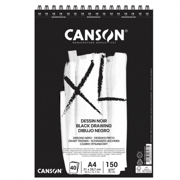 Album XL Dessin noir - A4 - 150 gr - 40 fogli - Canson Album XL Dessin noir - A4 - 150 gr - 40 fogli - Canson