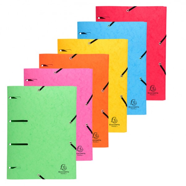 Cartella 3 lembi con elastico angolare - A4 - dorso 0,3 cm - cartoncino lustré - colori assortiti - Exacompta Cartella 3 lembi con elastico angolare - A4 - dorso 0,3 cm - cartoncino lustré - colori assortiti - Exacompta
