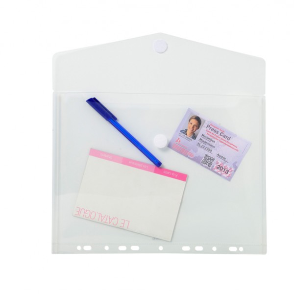 Busta forata con chiusura in velcro - PPL - 24 x 32 cm - trasparente - Exacompta Busta forata con chiusura in velcro - PPL - 24 x 32 cm - trasparente - Exacompta