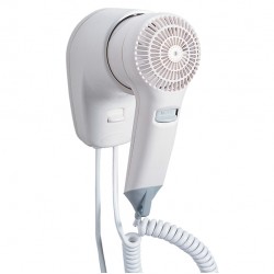 Asciugacapelli da hotel Yul Basic - aggancio frontale - 9,1x14,7x15 cm - 1200 W - 220/240 V - ABS - bianco - Medial