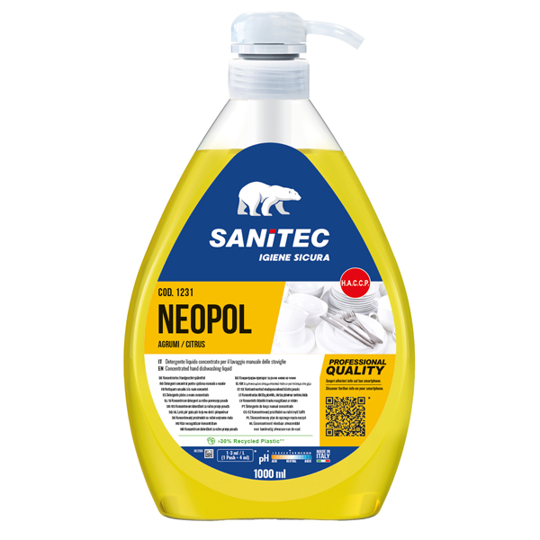 Detergente Neopol Piatti Gel Agrumi - 1 L - Sanitec Detergente Neopol Piatti Gel Agrumi - 1 L - Sanitec