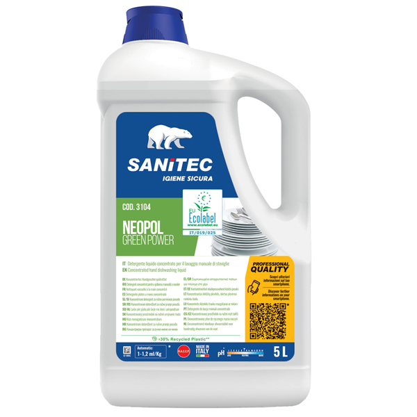 Detergente piatti Green Power - tanica 5 L - Sanitec Detergente piatti Green Power - tanica 5 L - Sanitec