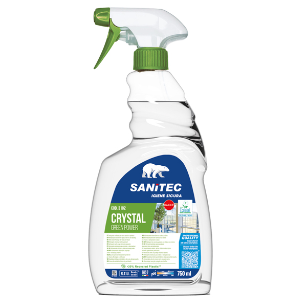 Detergente Green Power Vetri - Sanitec - trigger da 750 ml Detergente Green Power Vetri - Sanitec - trigger da 750 ml