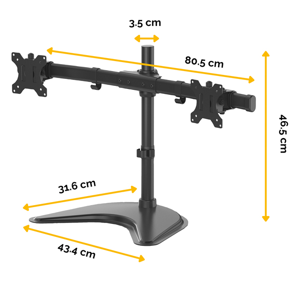 Braccio porta monitor Doppio Freestanding - Fellowes Braccio porta monitor Doppio Freestanding - Fellowes