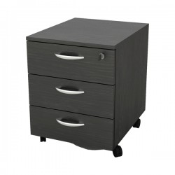 Cassettiera Rainbow - 3 cassetti - con ruote - 41 x 50 x 52,2 cm - nero venato