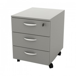 Cassettiera Rainbow - 3 cassetti - con ruote - 41 x 50 x 52,2 cm - grigio