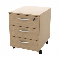 Cassettiera Rainbow - 3 cassetti - con ruote - 41 x 50 x 52,2 cm - rovere