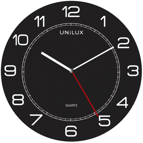 Orologio da parete Mega - diametro 57,5 cm - nero - Unilux Orologio da parete Mega - diametro 57,5 cm - nero - Unilux