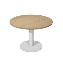 Tavolo riunione Agorà Direction - tondo - diametro 80 cm - H 73 cm - gamba metallo - rovere