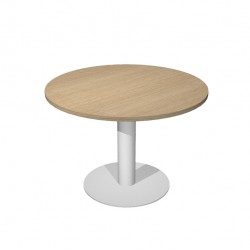 Tavolo riunione Agorà Direction - tondo - diametro 100 cm - H 73 cm - gamba metallo - rovere