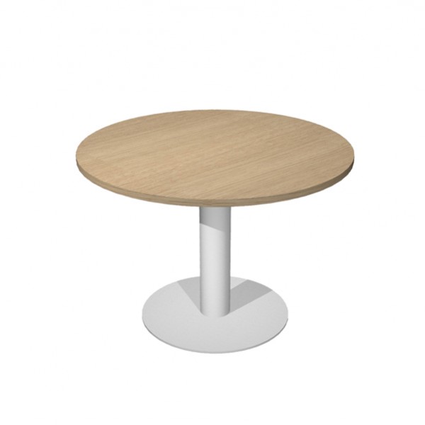 Tavolo riunione Agorà Direction - tondo - diametro 100 cm - H 73 cm - gamba metallo - rovere