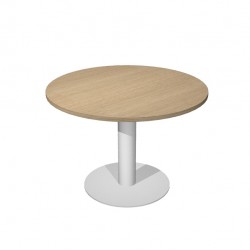 Tavolo riunione Agorà Direction - tondo - diametro 120 cm - H 73 cm - gamba metallo - rovere