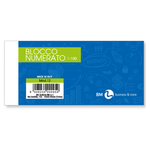 Blocco numerato (1/100) - colori assortiti - 13 x 6 cm - BM Blocco numerato (1/100) - colori assortiti - 13 x 6 cm - BM