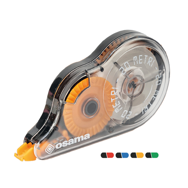 Correttore a nastro 20 Metri - 5 mm x 20 m - involucro colori assortiti - Osama Correttore a nastro 20 Metri - 5 mm x 20 m - involucro colori assortiti - Osama
