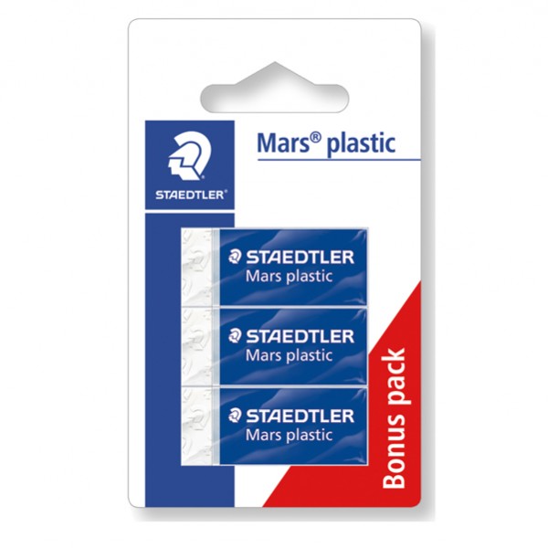 Gomma Mars Plastic - bianca - Staedtler - conf. 3 pezzi Gomma Mars Plastic - bianca - Staedtler - conf. 3 pezzi