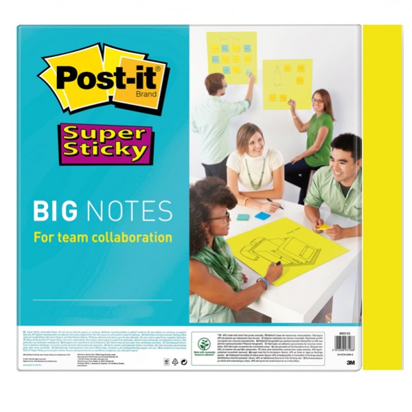 Blocco di fogli Super Sticky Big Notes - BN11-EU - 279 x 279 mm - giallo neon - 30 fogli - Post-it Blocco di fogli Super Sticky Big Notes - BN11-EU - 279 x 279 mm - giallo neon - 30 fogli - Post-it
