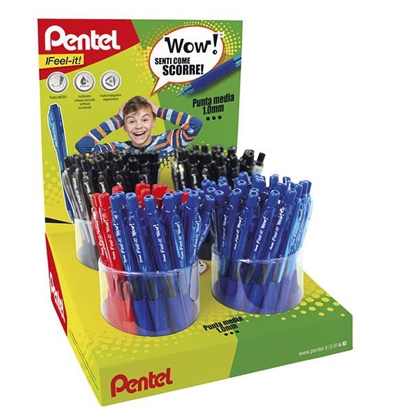 Penna sfera Wow - colori assortiti - Pentel - expo 96 pezzi