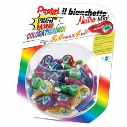 Correttore a nastro Il Bianchetto - 5 mm x 6 mt - colori assortiti - Pentel - expo 48 pezzi