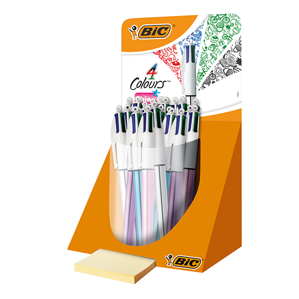 Penna 4 colori Shine - colori assortiti - Bic - expo 20 pezzi Penna 4 colori Shine - colori assortiti - Bic - expo 20 pezzi