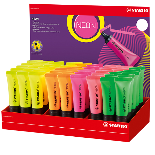 Evidenziatore Neon - colori assortiti - Stabilo - expo 45 pezzi Evidenziatore Neon - colori assortiti - Stabilo - expo 45 pezzi