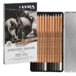 Matite Rembrandt Polycolor - 3,7 mm - colori assortiti - Lyra - astuccio metallo 12 pezzi