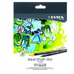 Pennarelli Aqua Brush Duo - punte 2,00 - 4,00 mm - Lyra - astuccio 36 pezzi