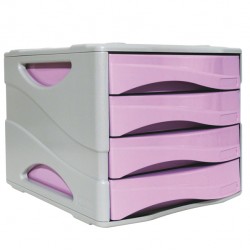 Cassettiera Keep Colour Pastel - 25 x 32 cm - cassetti 5 cm - grigio/lilla - Arda