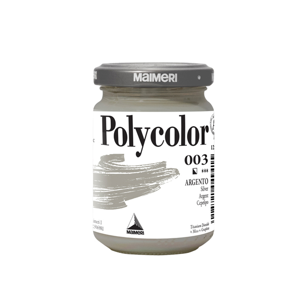 Colore vinilico Polycolor - 140 ml - argento - Maimeri Colore vinilico Polycolor - 140 ml - argento - Maimeri