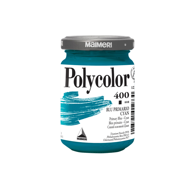 Colore vinilico Polycolor - 140 ml - blu primario cyan - Maimeri Colore vinilico Polycolor - 140 ml - blu primario cyan - Maimeri