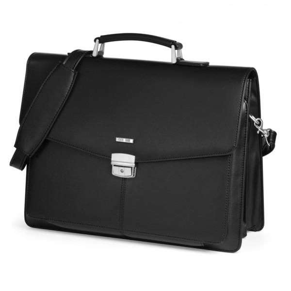 Cartella in similpelle - nero - 41x32x16cm - City Time Cartella in similpelle - nero - 41x32x16cm - City Time