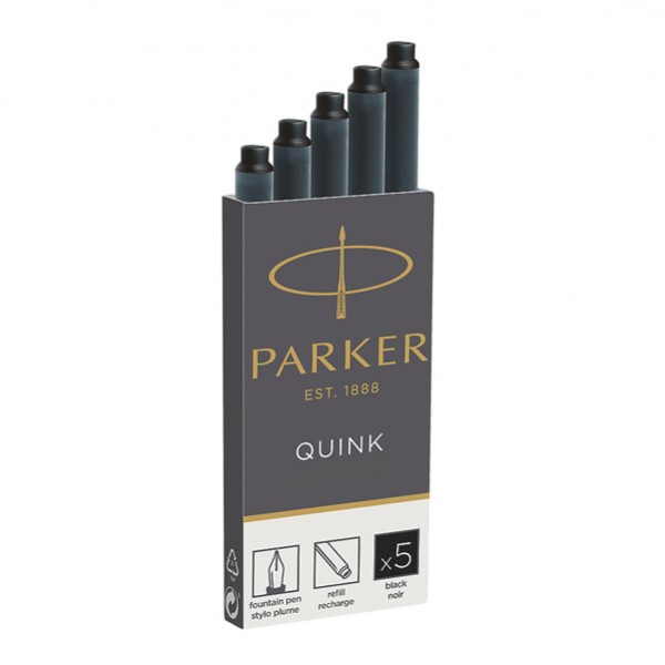 Cartucce quink permanente - nero - Parker - scatola 5 pezzi Cartucce quink permanente - nero - Parker - scatola 5 pezzi