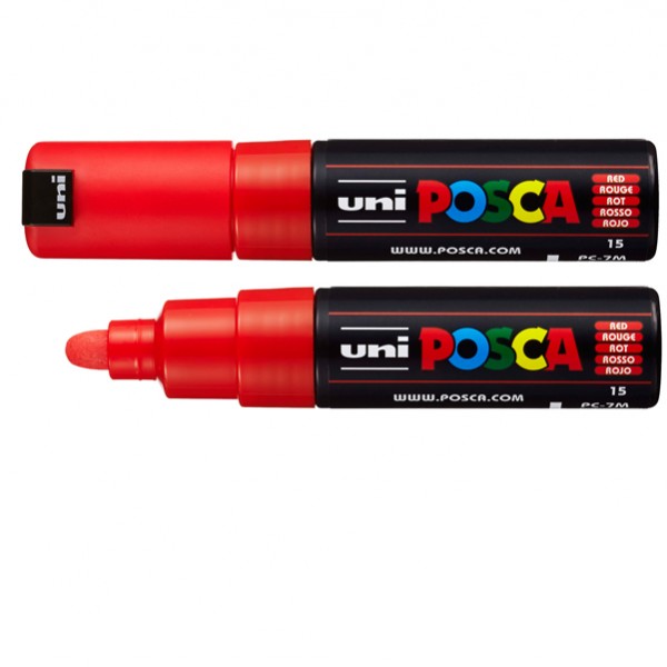 Marcatore a base d'acqua Uni Posca PC7M - punta tonda large 4,5 mm-5,5mm - rosso - Uni mitsubishi Marcatore a base d'acqua Uni Posca PC7M - punta tonda large 4,5 mm-5,5mm - rosso - Uni mitsubishi
