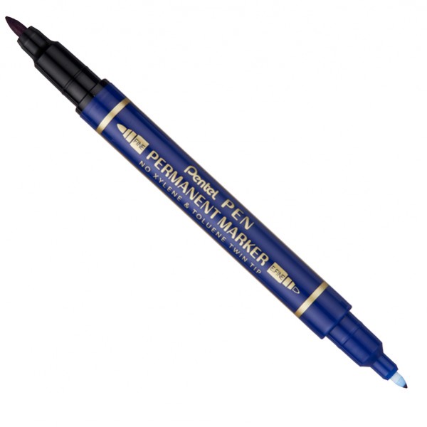 Marcatore permanente Twin tip - doppia punta Fine-ExtraFine - Blu - Pentel Marcatore permanente Twin tip - doppia punta Fine-ExtraFine - Blu - Pentel