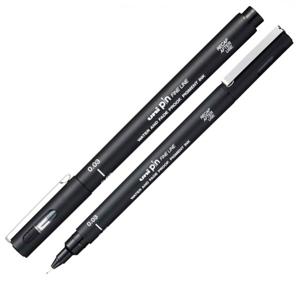 Pin fineliner - punta 0,03mm - nero - Uni Mitsubishi Pin fineliner - punta 0,03mm - nero - Uni Mitsubishi