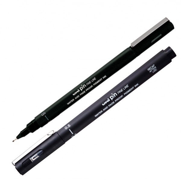 Pin fineliner - punta 0.5 mm - nero - Uni Mitsubishi Pin fineliner - punta 0.5 mm - nero - Uni Mitsubishi