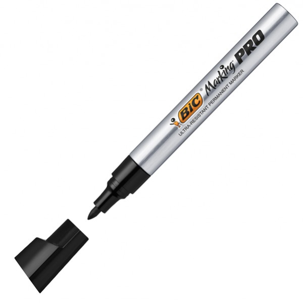 Marcatori permanenti Marking Pro - punta tonda - nero - Bic - scatola 12 pezzi Marcatori permanenti Marking Pro - punta tonda - nero - Bic - scatola 12 pezzi