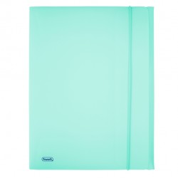 Cartella 3 lembi con elastico Pastel - 24 x 33cm - dorso 1 cm - PP - celeste - Favorit