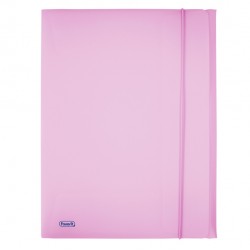 Cartella 3 lembi con elastico Pastel - 24 x 33cm - dorso 1 cm - PP - glicine - Favorit