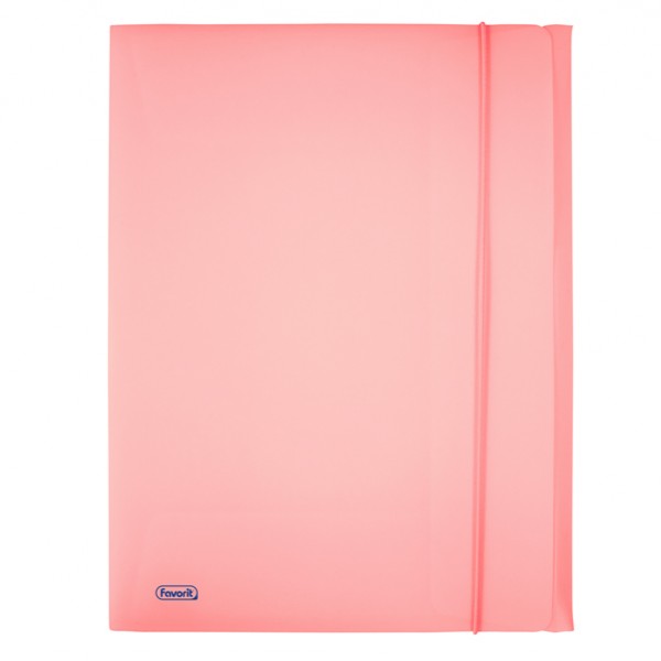 Cartella 3 lembi con elastico Pastel - 24 x 33cm - dorso 1 cm - PP - cipria - Favorit Cartella 3 lembi con elastico Pastel - 24 x 33cm - dorso 1 cm - PP - cipria - Favorit