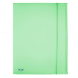 Cartella 3 lembi con elastico Pastel - 24 x 33cm - dorso 1 cm - PP - smeraldo - Favorit