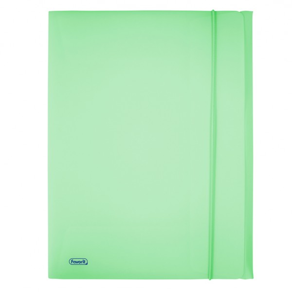 Cartella 3 lembi con elastico Pastel - 24 x 33cm - dorso 1 cm - PP - smeraldo - Favorit Cartella 3 lembi con elastico Pastel - 24 x 33cm - dorso 1 cm - PP - smeraldo - Favorit