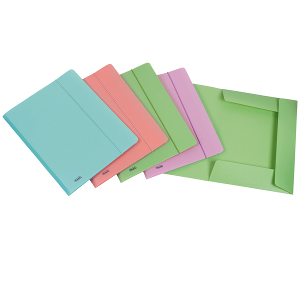 Cartella 3 lembi con elastico Pastel - 24 x 33cm - dorso 1 cm - PP - colori assortiti - Favorit Cartella 3 lembi con elastico Pastel - 24 x 33cm - dorso 1 cm - PP - colori assortiti - Favorit