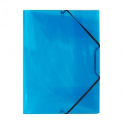 Cartella 3 lembi con elastico angolare Lumina - 22 x 30cm - dorso variabile - PP - blu - Favorit